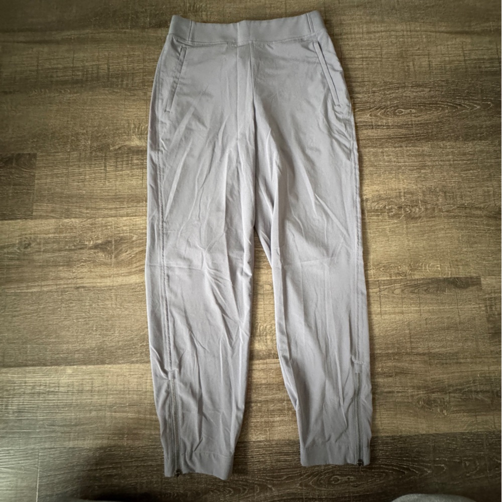 Athleta Light Gray Zip-Trim Pants